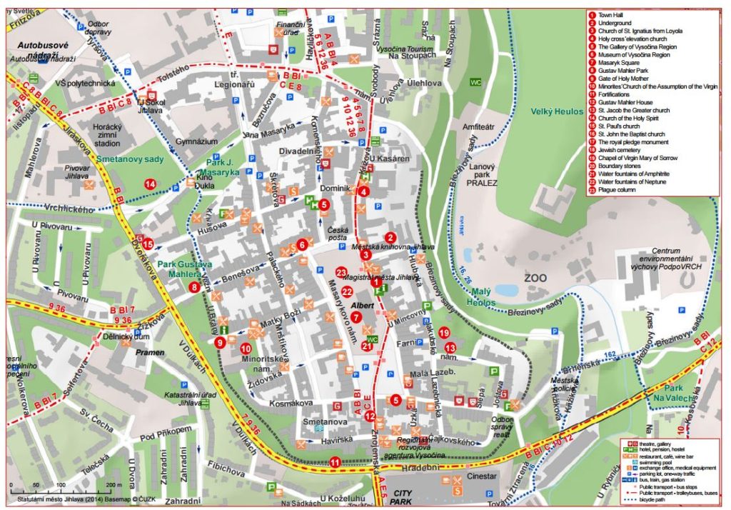 City of Jihlava map 2014 (Czech, English) - Mahler Foundation