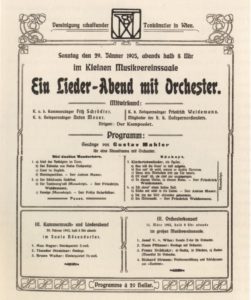 1905 Concert Vienna 29-01-1905 - Des Knaben Wunderhorn, Kindertotenlieder, Ruckert-Lieder (Premieres)