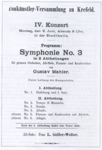1902 Concierto Krefeld 09-06-1902 - Sinfonía n. ° 3 (Estreno)