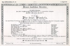 1888 Opera Prague 18-08-1888 - Die drei Pintos